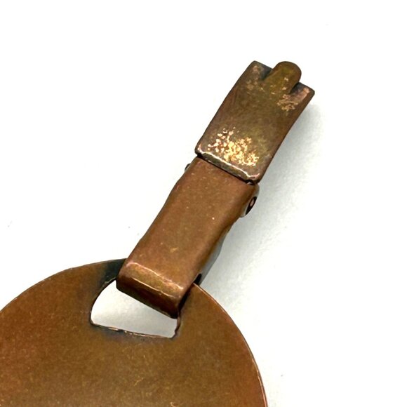 Vintage Copper-Tone Bracelet Copper-Tone Wreath Design Fold-Over Clasp 6.75 In - Picture 6 of 9